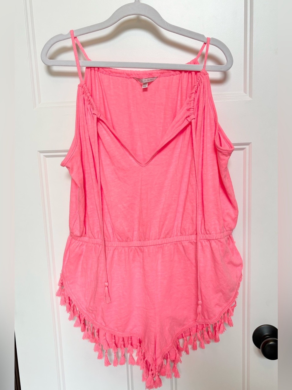 Neon Pink Tassel Romper
